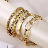 Stainless Steel Bracelet Hand Chain Set for Women