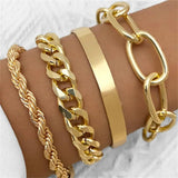 Stainless Steel Bracelet Hand Chain Set for Women