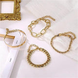 Stainless Steel Bracelet Hand Chain Set for Women