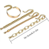 Stainless Steel Bracelet Hand Chain Set for Women