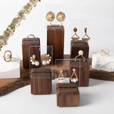 Walnut Ring Earrings Display Tray Jewelry Organizer Holder Stand