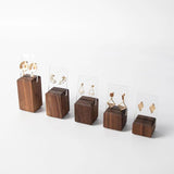 Walnut Ring Earrings Display Tray Jewelry Organizer Holder Stand