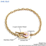 Butterfly Oval Hollow Bracelet Stainless Steel Chain Jewelry