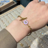 Butterfly Oval Hollow Bracelet Stainless Steel Chain Jewelry
