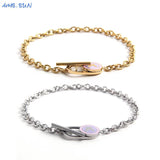 Butterfly Oval Hollow Bracelet Stainless Steel Chain Jewelry