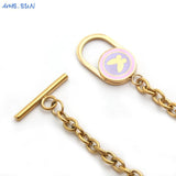 Butterfly Oval Hollow Bracelet Stainless Steel Chain Jewelry