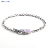 Butterfly Oval Hollow Bracelet Stainless Steel Chain Jewelry