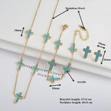 Hot Charm Stainless Steel Cross Necklace Set