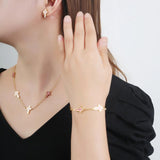 Hot Charm Stainless Steel Cross Necklace Set