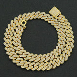 Hip Hop 14MM Cuban Link Chain Necklace Iced Out