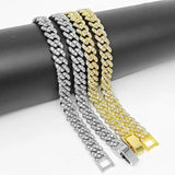 Bling Iced Out 1 Row Rhinestone Miami Cuban Chain Necklace