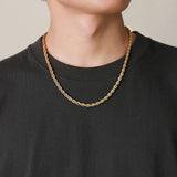 Dainty Rope Chain Necklace, Stainless Steel Link, 2/3/4/5mm
