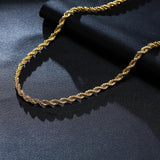 Dainty Rope Chain Necklace, Stainless Steel Link, 2/3/4/5mm