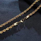 Dainty Rope Chain Necklace, Stainless Steel Link, 2/3/4/5mm