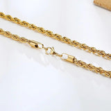 Dainty Rope Chain Necklace, Stainless Steel Link, 2/3/4/5mm