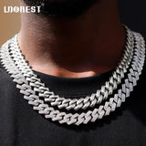14MM Rhinestone Cuban Link Chain Necklace Hiphop Punk Jewelry