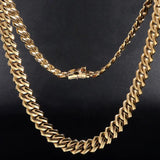 14MM Rhinestone Cuban Link Chain Necklace Hiphop Punk Jewelry