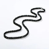 4mm Square Byzantine Chain Necklace for Men Stainless Steel Punk Rock Male Jewel