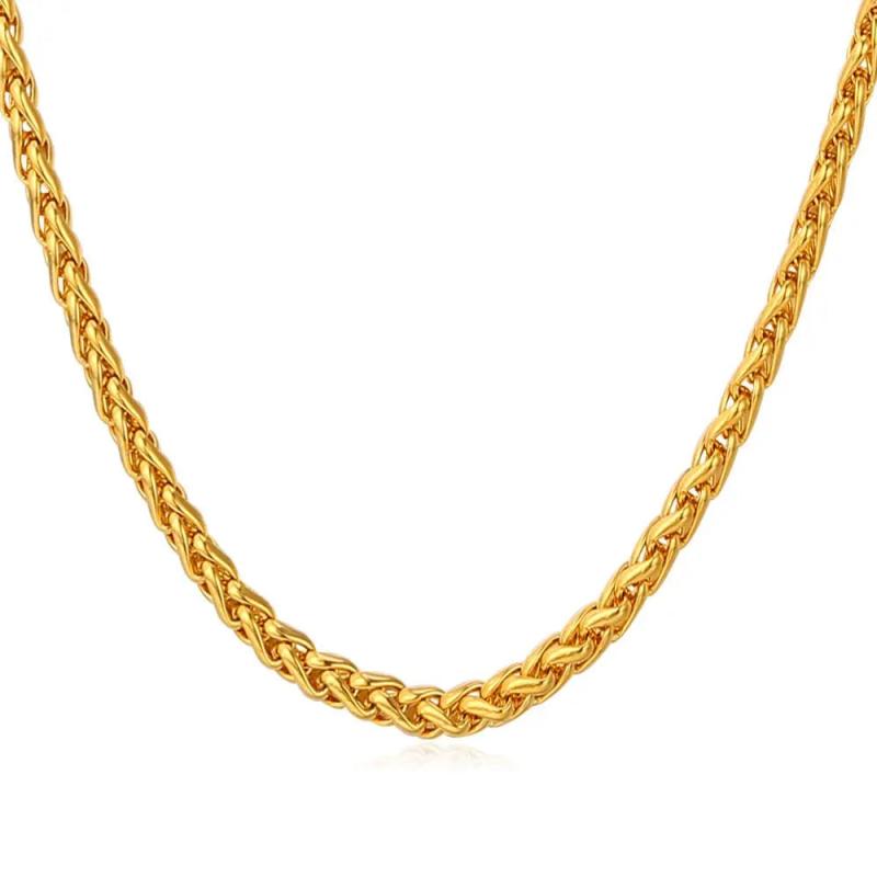 316L Stainless Steel Chain for Women Men 3/4/5mm Wheat Chain DIY Jewelry Making