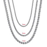 316L Stainless Steel Chain for Women Men 3/4/5mm Wheat Chain DIY Jewelry Making