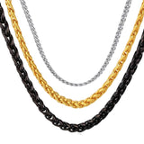 316L Stainless Steel Chain for Women Men 3/4/5mm Wheat Chain DIY Jewelry Making