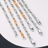 Stainless Steel Square Button Chain Necklace