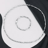 Stainless Steel Square Button Chain Necklace