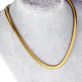 18K Plated Flat Snake Chain Necklace Woman Waterproof Choker Jewelry