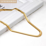 18K Plated Flat Snake Chain Necklace Woman Waterproof Choker Jewelry
