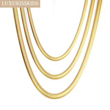 18K Plated Flat Snake Chain Necklace Woman Waterproof Choker Jewelry