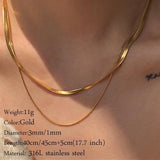 Double Layered Stainless Steel Chain Necklace for Women