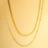 Double Layered Stainless Steel Chain Necklace for Women