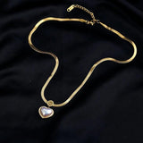 Vintage Heart Necklace for Women French Jewelry