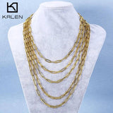 Rectangle Geometric Necklace for Women - Polished Chain Necklace