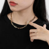Rectangle Geometric Necklace for Women - Polished Chain Necklace