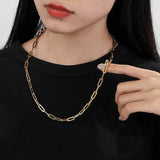 Rectangle Geometric Necklace for Women - Polished Chain Necklace