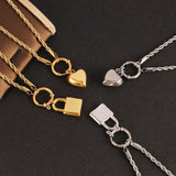 316L Stainless Steel Women's Heart Lock Pendant Necklace