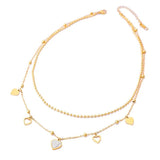 Heart Pendant Necklace for Women, Zircon Hollow, Clavicle Chain Gift