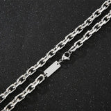 Square Chain Necklace Stainless Steel Polished O-Chain Link