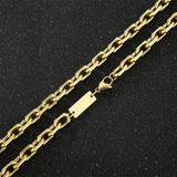 Square Chain Necklace Stainless Steel Polished O-Chain Link