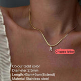 Tiny Women Initial Necklace, Bling Letter Pendant Chain Choker