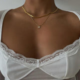 Tiny Women Initial Necklace, Bling Letter Pendant Chain Choker
