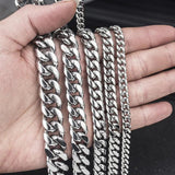 Stainless Steel Cuban Chain Necklace For Men 8MM-14MM
