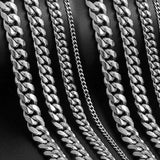 Stainless Steel Cuban Chain Necklace For Men 8MM-14MM