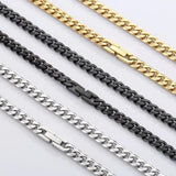 Stainless Steel Thick Necklace Cuban Link Chain Necklace