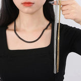 Stainless Steel Thick Necklace Cuban Link Chain Necklace
