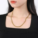 Stainless Steel Thick Necklace Cuban Link Chain Necklace