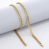 Stainless Steel Thick Necklace Cuban Link Chain Necklace