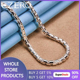 ALIZERO 925 Silver 4MM Round Box Chain Necklace Wedding Party Jewelry