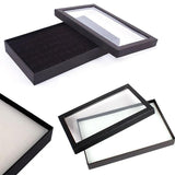PVC 36 Slots Ring Box Tray Storage Case Earrings Jewelry Display Holder